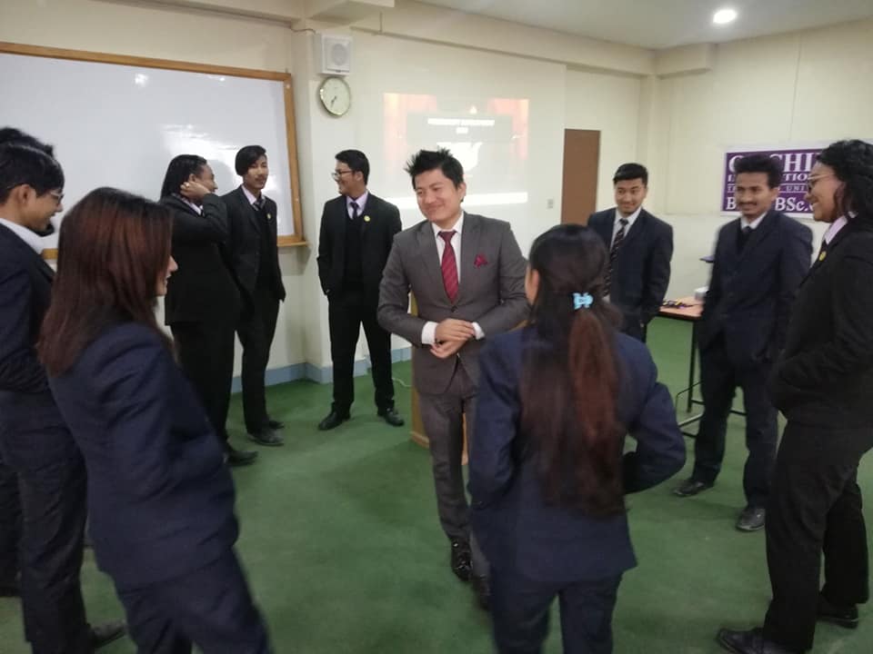 Mr Bijay Lama Hr Officer Of Nmb Bank Taking Session