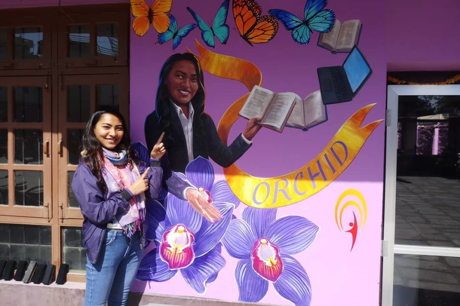 Mural Painting By Lucretia Torva In Main Entrance Of Orchid