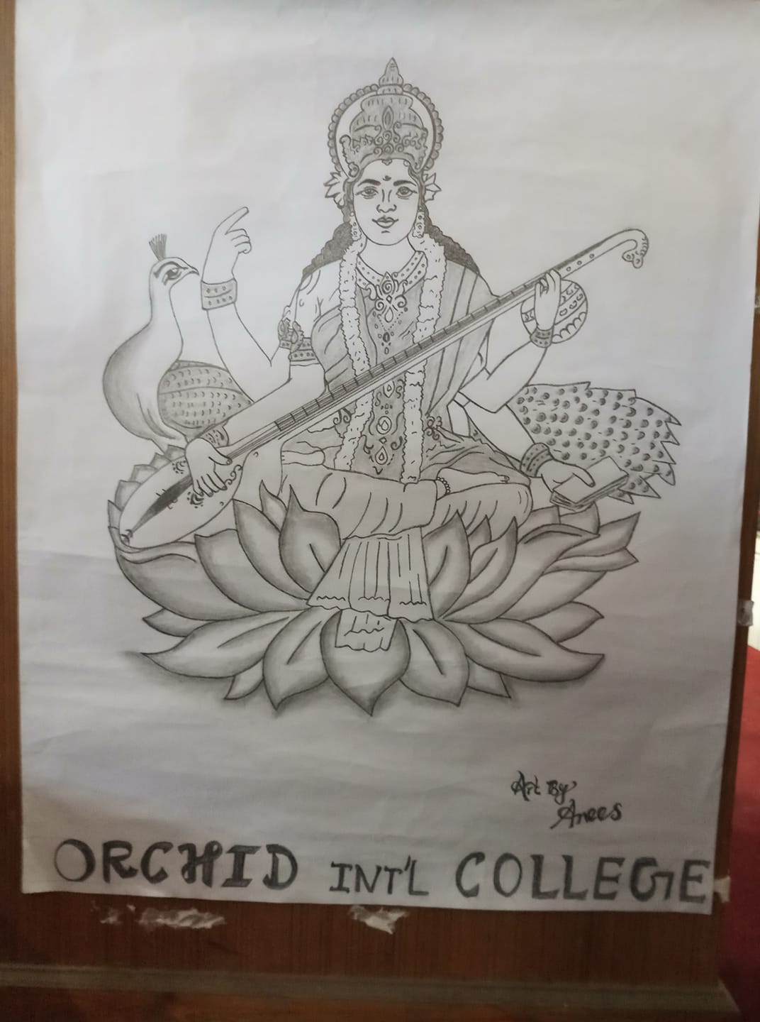 Sketch By Anish Kc (bim V Semester) #saraswatipooja #orchidintern…