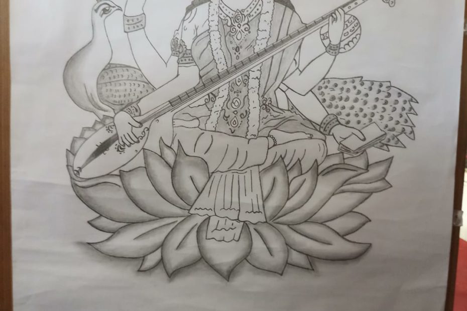 Sketch By Anish Kc (bim V Semester) #saraswatipooja #orchidintern…