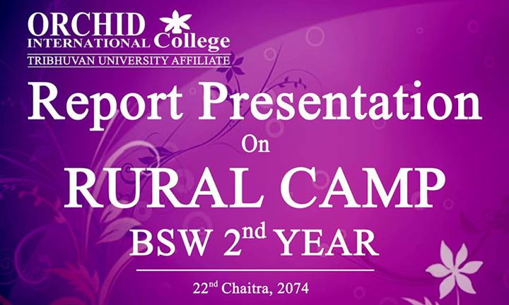 Students Of Bsw Ii Year Have Presented Reports On Rural