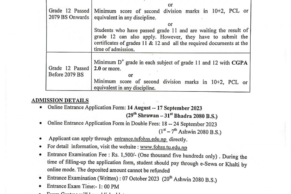 BCA Entrance Examination 2080