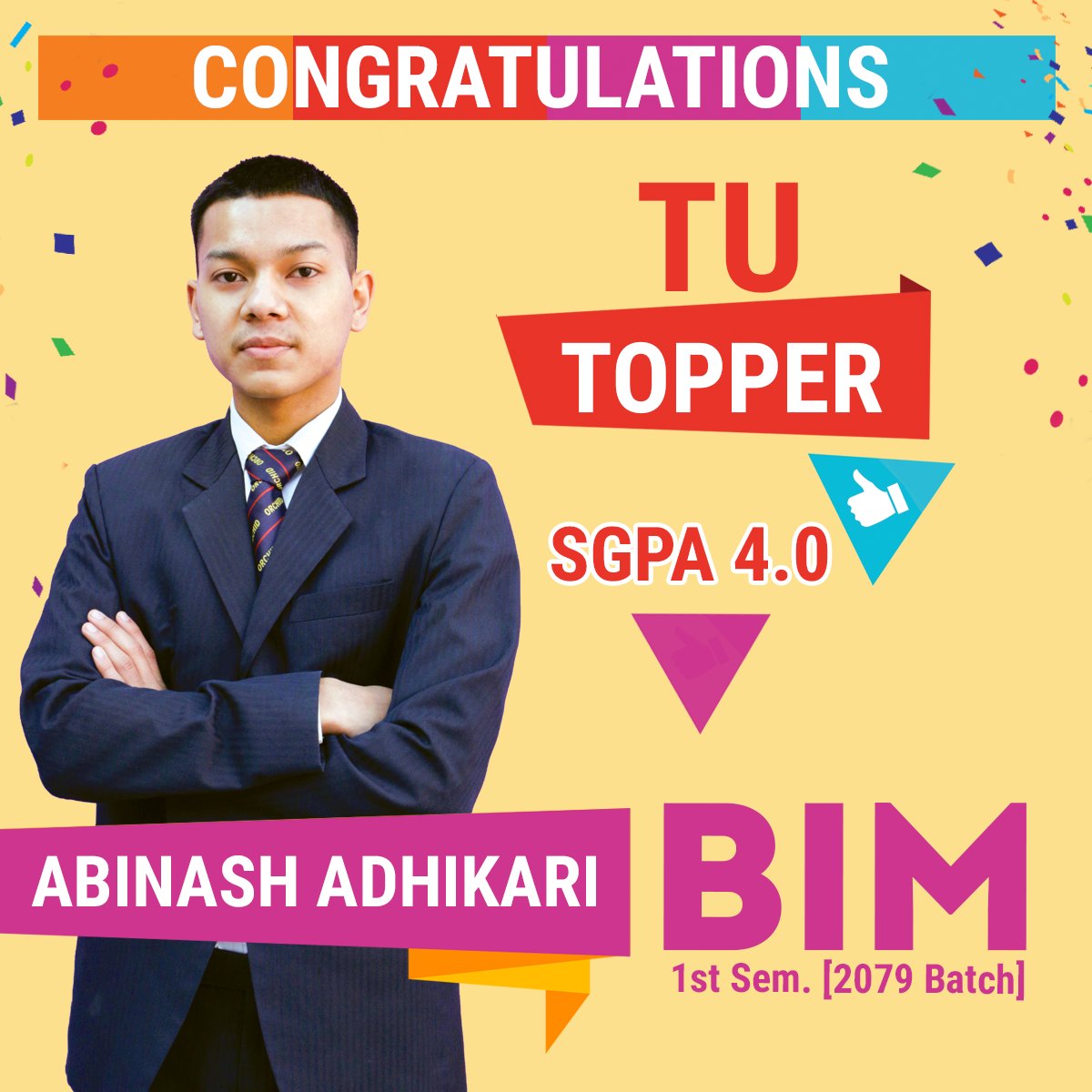 Congratulations: BIM 1st Semester 2079 Topper